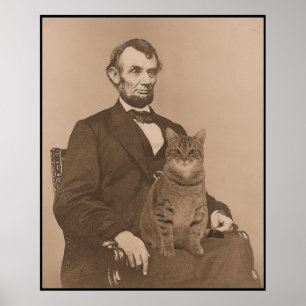 Póster Abraham Lincoln y su gato "Gloria" 2