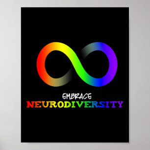 Póster Abraza la Neurodiversidad Autismo Asd Tdah Arcoíri