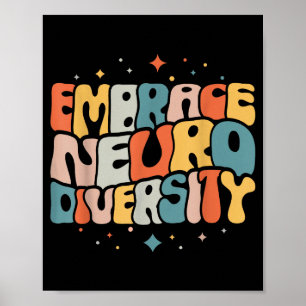 Póster Abraza la neurodiversidad autismo neurodivergente