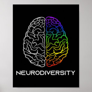 Póster Abraza la Neurodiversidad Autismo Tdah Tea Arcoíri