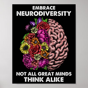 Póster Abraza la Neurodiversidad Conciencia del Autismo A