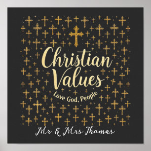 Póster Abraza los valores cristianos: Ama a Dios, ama a l