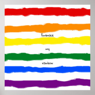 Póster Abraza mi texto Personalizado arcoiris