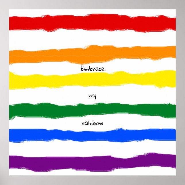 Póster Abraza mi texto Personalizado arcoiris (Frente)