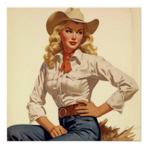 Póster Abrazando el viejo glamour del Oeste: Salvajes Sus