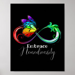 Póster Abrazar la neurodiversidad Arcoiris Infinity Marip