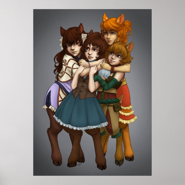 Póster Abrazo de 4 vías (Frente)