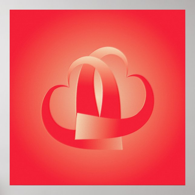 Póster abrazo de corazones de coral (Frente)