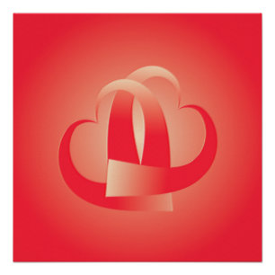Póster abrazo de corazones de coral