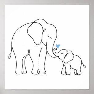 Póster Abrazo de Elefante Suave