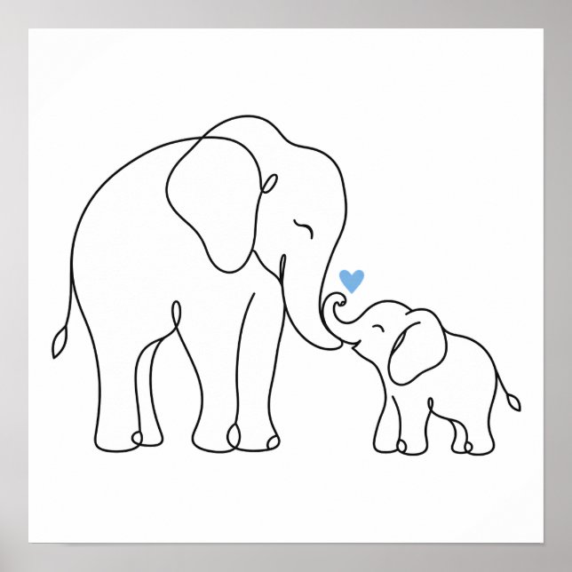 Póster Abrazo de Elefante Suave (Frente)