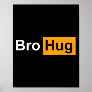Póster Abrazo de hermano divertido culturismo levantamien