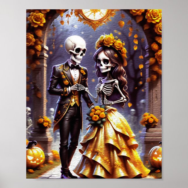 Póster Abrazo de la Hora de Testigos - Halloween Skeleton (Frente)