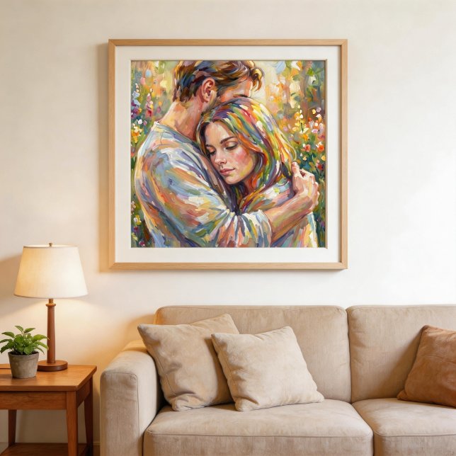 Póster Abrazo de Pareja Estilo Impresionista (Subido por el creador)
