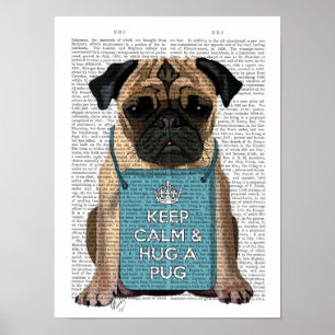 Póster Abrazo de pug