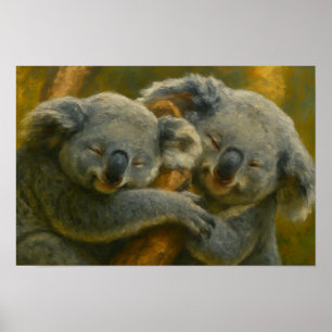 Póster Abrazo Koala - Momento de vida silvestre tender