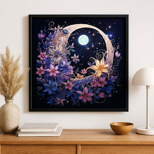 Póster Abrazo Lunar Floral