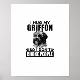 Póster Abrazo Mi Griffon Para No Ahogar A La Gente Perro