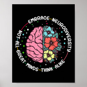 Póster Abrazo Neurodiversidad Autismo cerebral Conciencia