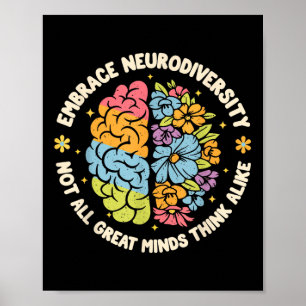 Póster Abrazo Neurodiversidad Autismo cerebral Conciencia