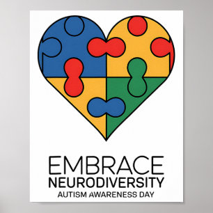 Póster Abrazo Neurodiversidad Autismo Conciencia Rompecab