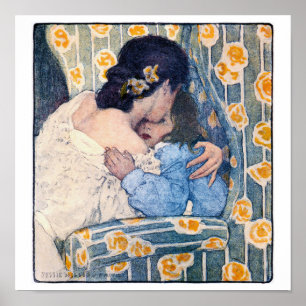 Póster Abrazo y beso, Jessie Willcox Smith