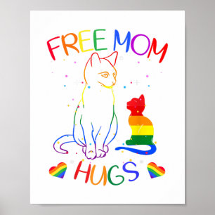 Póster Abrazos de mamá libre - Arcoiris del orgullo gay p