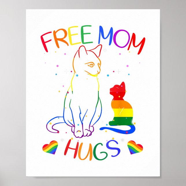 Póster Abrazos de mamá libre - Arcoiris del orgullo gay p (Frente)