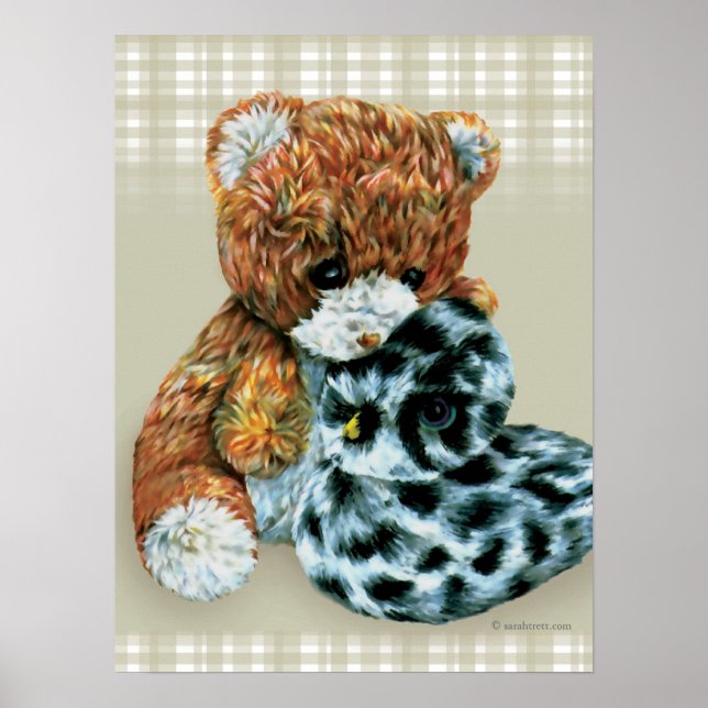 Póster Abrazos de osito de peluche impreso (Frente)