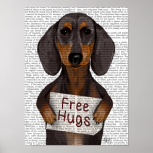 Póster Abrazos gratis de Dachshund