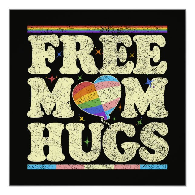 Póster Abrazos Gratis de Mamá Orgullo Lgbt (Anverso)