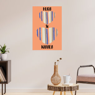 Póster Abrazos y besos