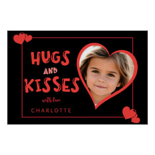 Póster Abrazos y Besos Día de San Valentín Foto Personali