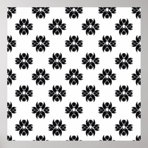 Póster Abreviado ornamento sin costura, arabesco, árabe