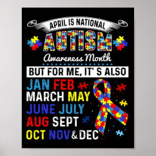 Póster Abril Es El Mes De La Conciencia Del Autismo Y Cad