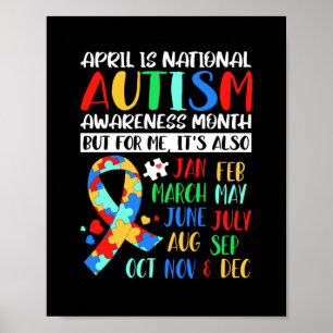 Póster Abril es el mes nacional de sensibilización sobre
