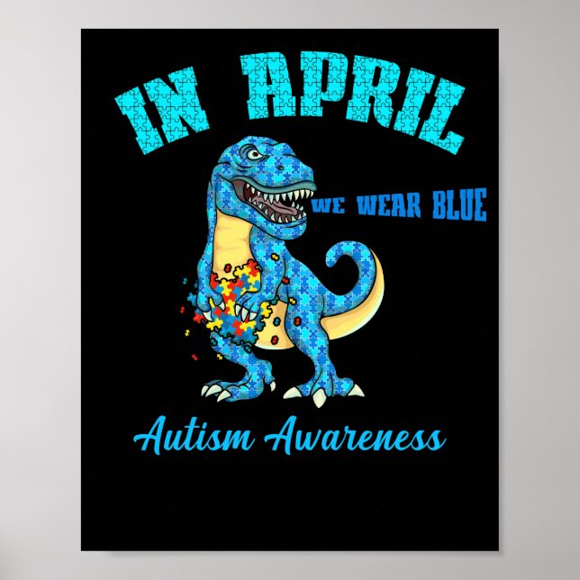 Póster Abril Usamos Dinosaurio como Un Mes De Concienciac (Frente)