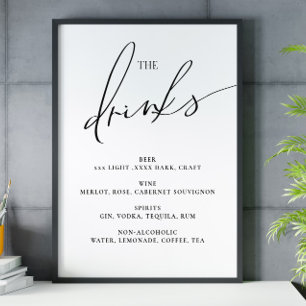 Póster Abrir menú de barras El Poster de signos del boda 