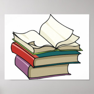 Póster Abrir Poster de libros