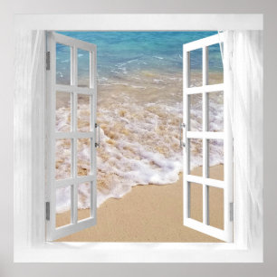 Póster Abrir ventana del océano