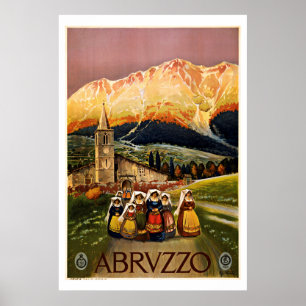 Póster Abruzzo Italy Vintage Travel