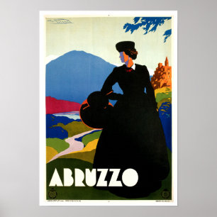 Póster Abruzzo Italy Vintage Travel Art