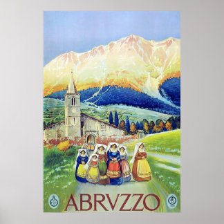 Póster Abruzzo ~ Viajes italianos vintage.