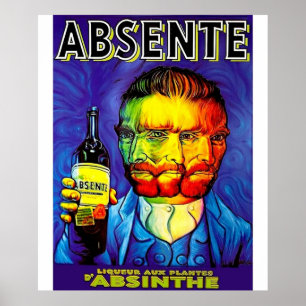 Póster Absente Absinthe Van Gogh Parody Vintage