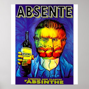 Póster Absente Absinthe Van Gogh Parody Vintage