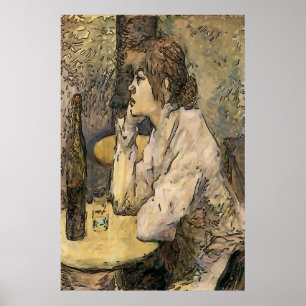 Póster Absinthe Drinker, barrio francés