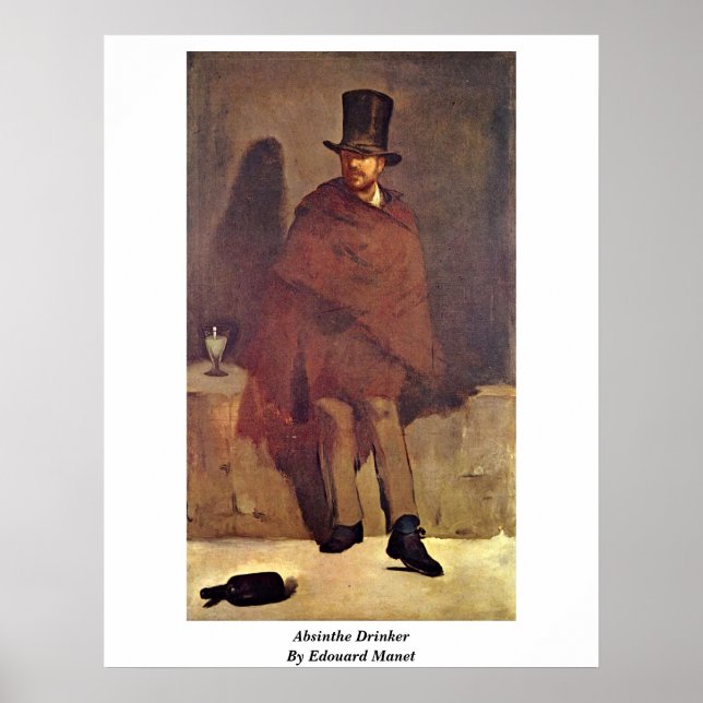 Póster Absinthe Drinker De Edouard Manet (Frente)