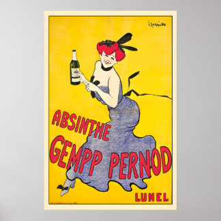 Póster Absinthe Gempp Pernod Vintage Advertising Poster b