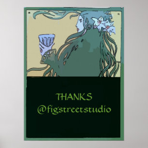 Póster Absinthe Green Fairy, edita texto