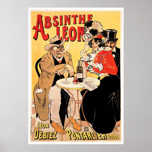 Póster Absinthe Leon Vintage Webing Ad Art (Frente)